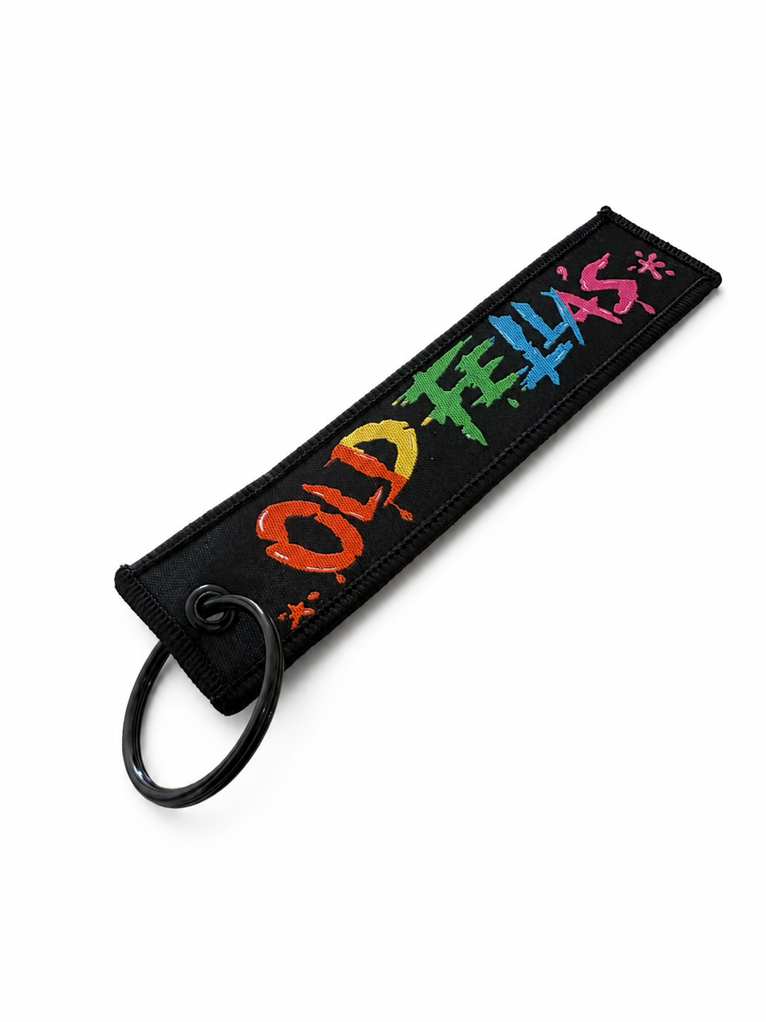 old fellas embroidered key tag